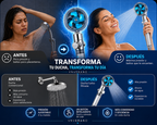 Cabezal de Ducha Turbo 360° de Alta Presión con Filtro Ahorrador de Agua