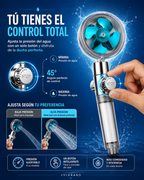 Cabezal de Ducha Turbo 360° de Alta Presión con Filtro Ahorrador de Agua