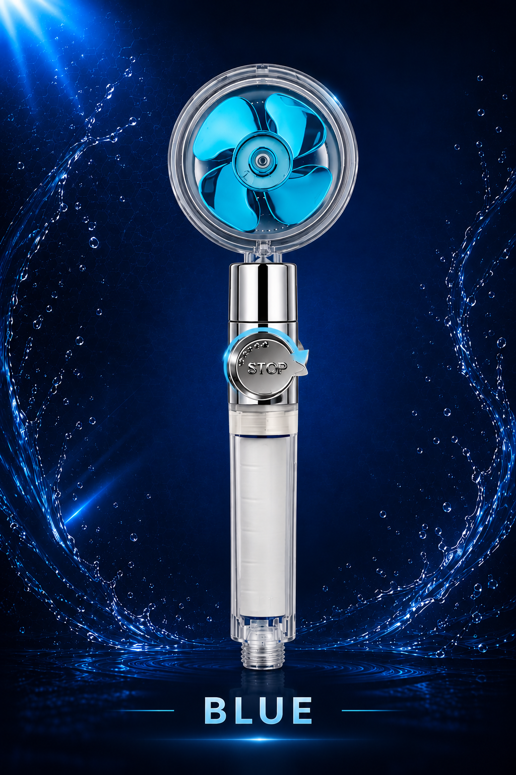 Cabezal de Ducha Turbo 360° de Alta Presión con Filtro Ahorrador de Agua